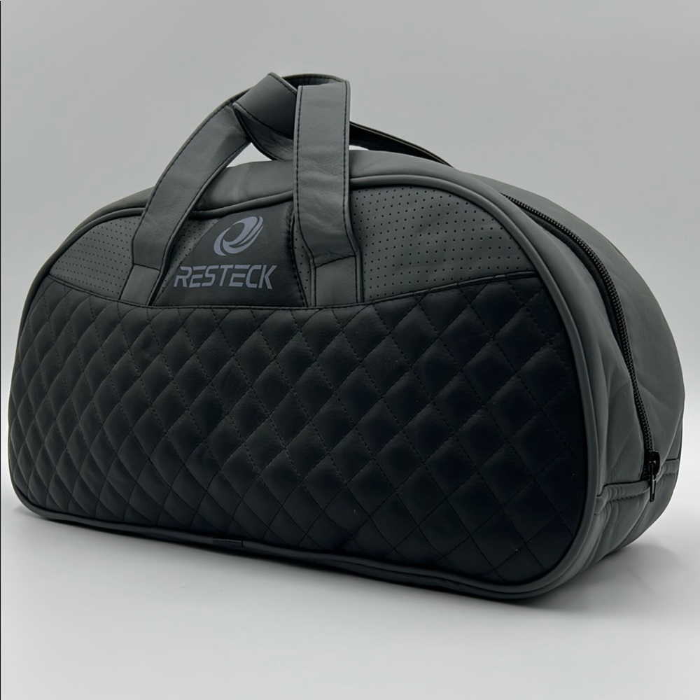 Resteck Black Quilted Duffel Bag with Elegant Design Utility Bag
